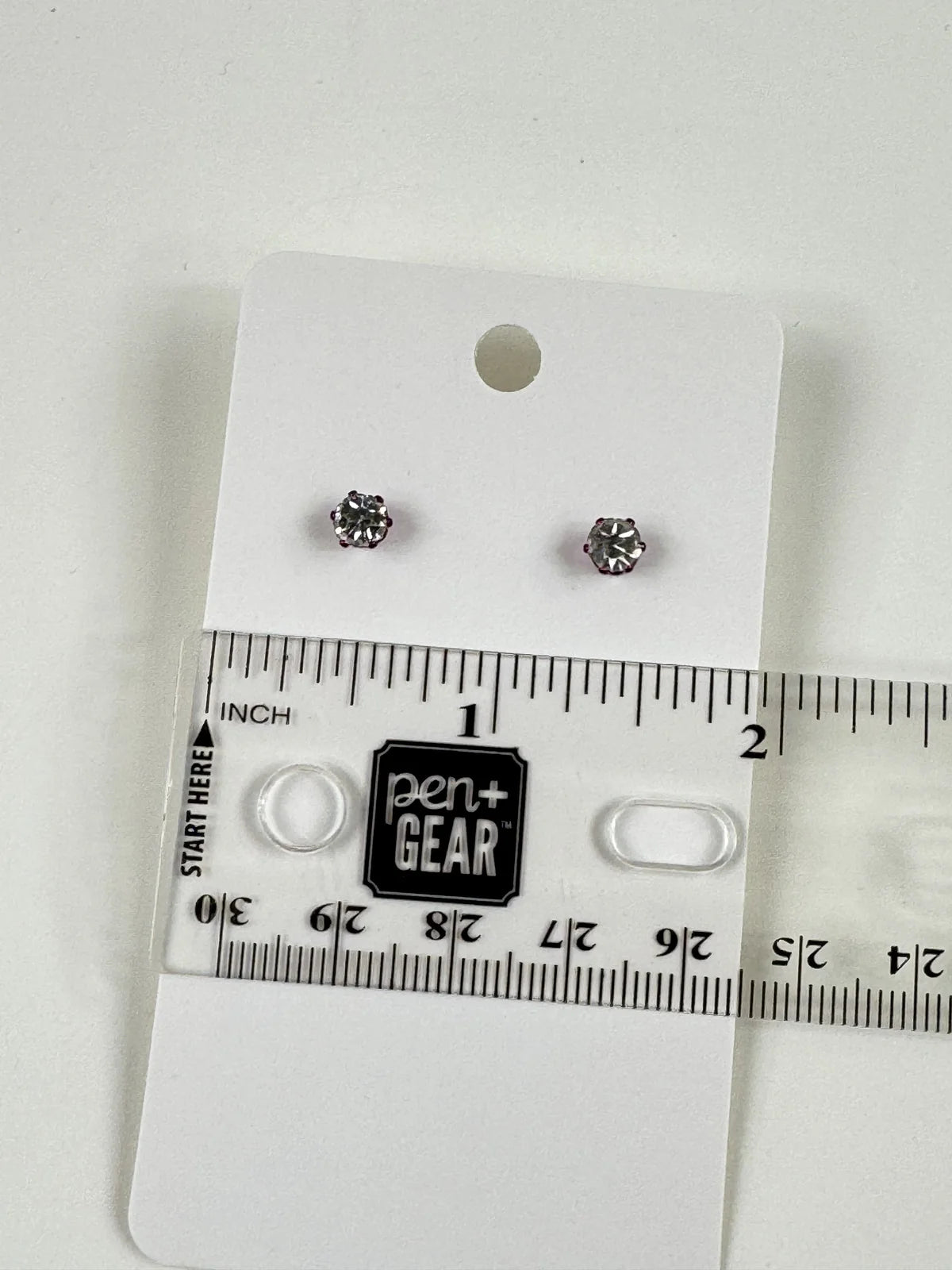 Fashion Jewelry Dark Pink Setting White Rhinestone Stud Earrings - Image 3