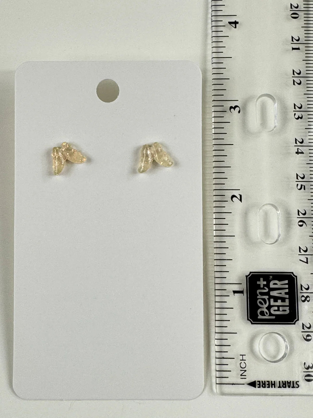 Fashion Jewelry Cream Butterfly Stud Earrings - Image 2