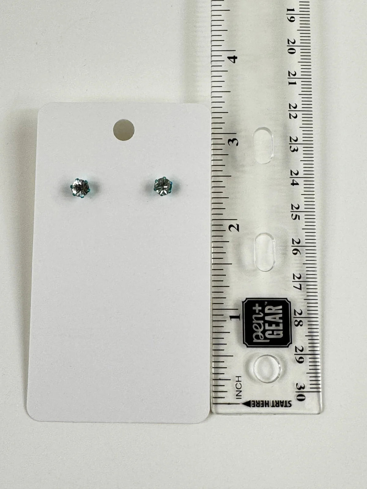 Fashion Jewelry Light Blue Setting White Rhinestone Stud Earrings - Image 2