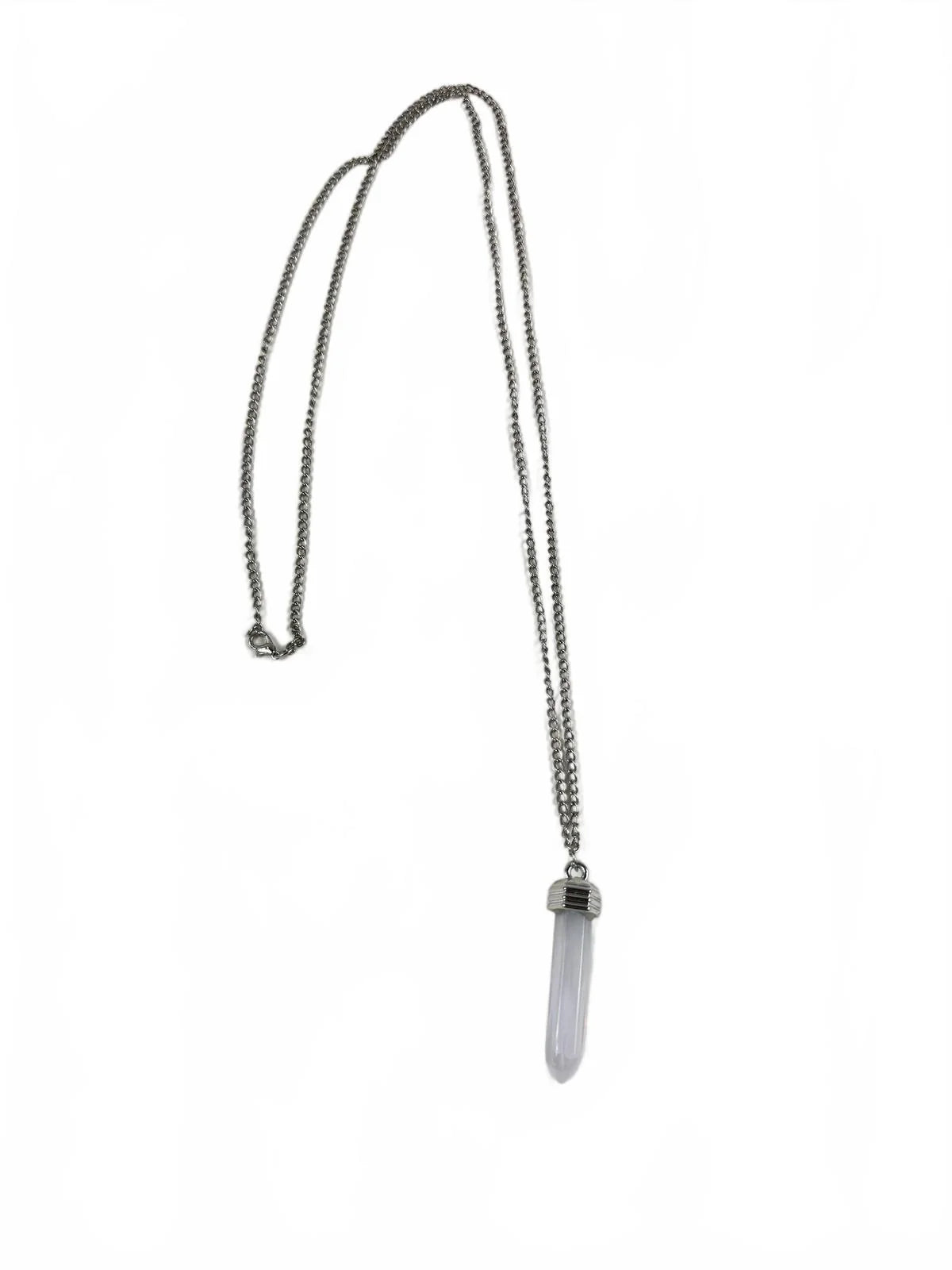 Fashion Jewelry Silver Toned Crystal Pendant Women's Necklace - Image 1