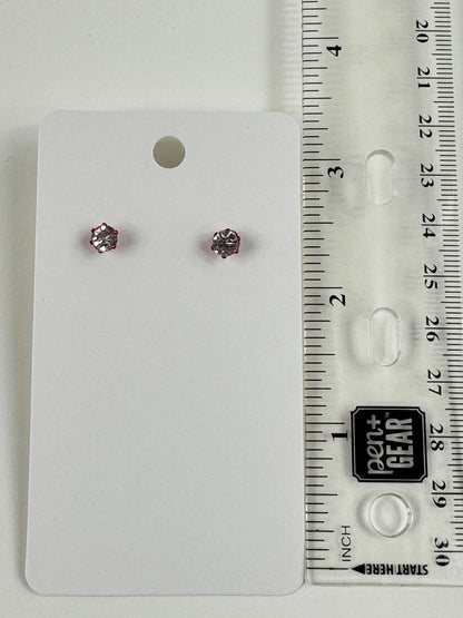 Fashion Jewelry Pink Setting White Rhinestone Stud Earrings - Image 2