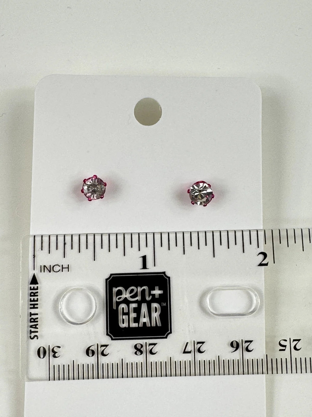 Fashion Jewelry Pink Setting White Rhinestone Stud Earrings - Image 3