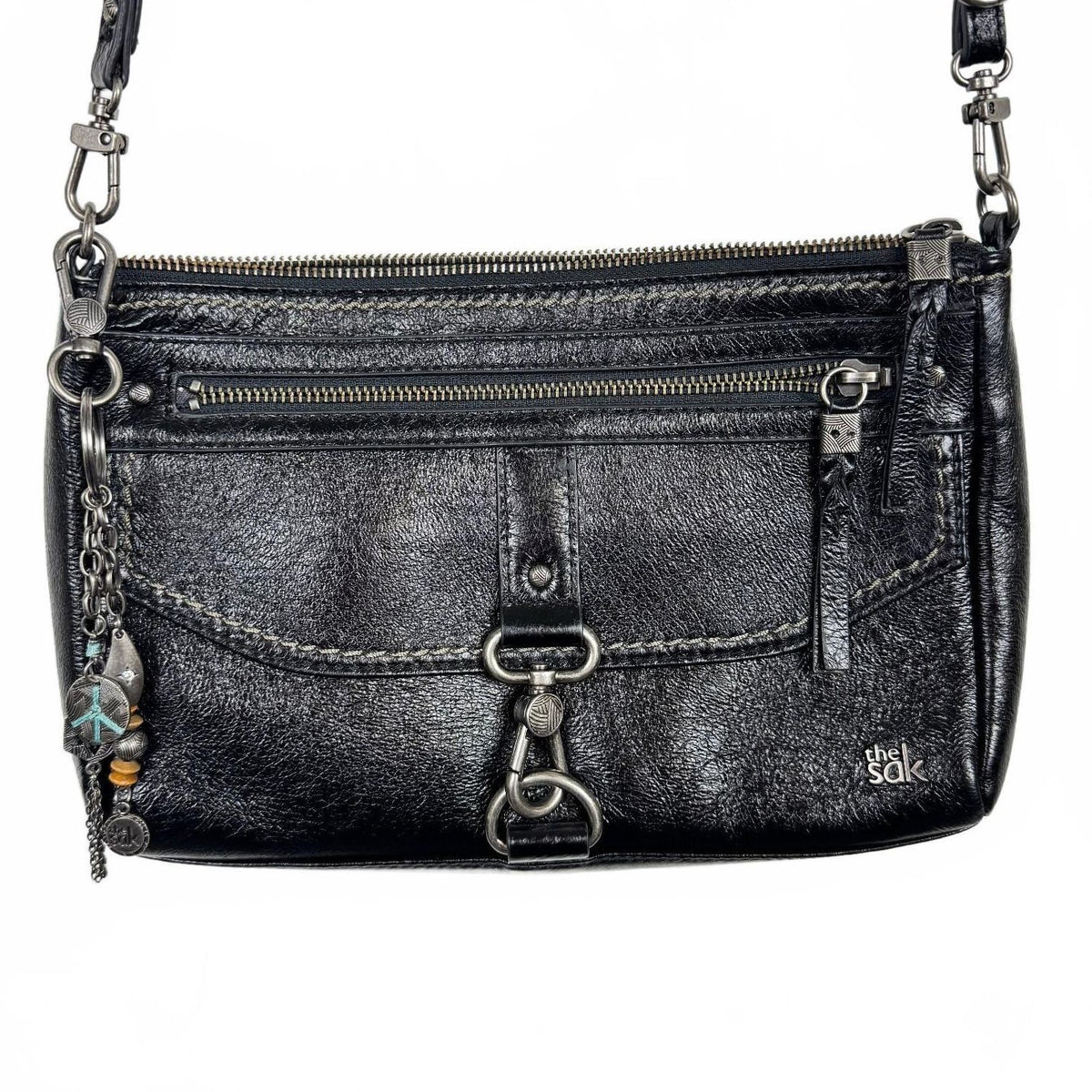 The Sak Black Silver hardware crossbody bag - Black - Image 1