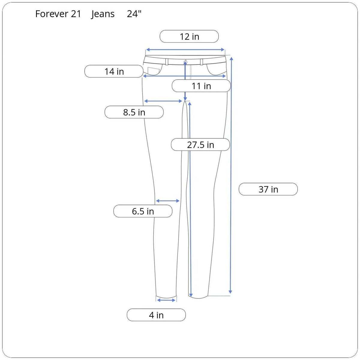 Forever 21 High-Rise Skinny Jeans Women Size 24" - Image 5