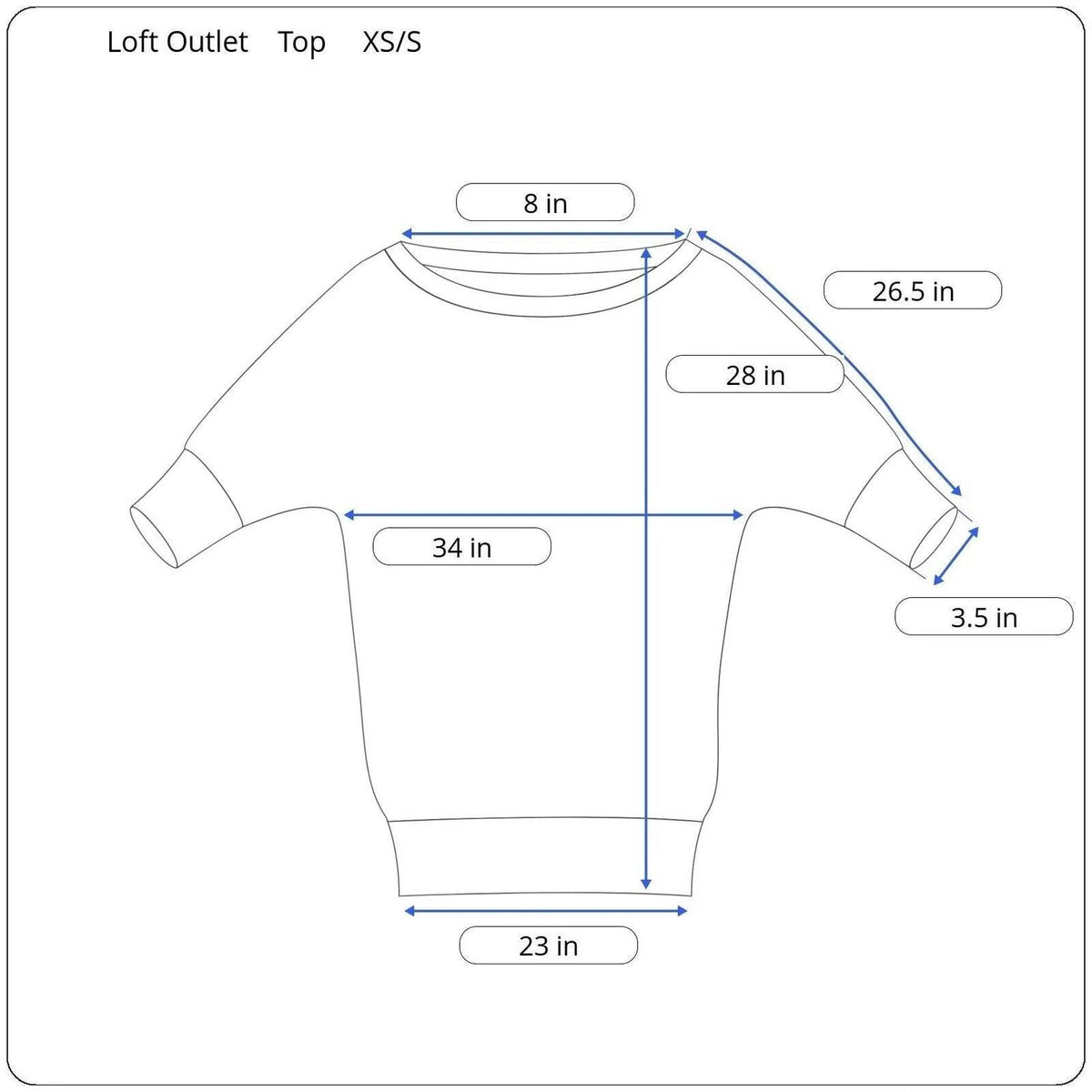 Loft Outlet Lounge Long Sleeve Dolman Sweater Women's Size XS/S - Image 5