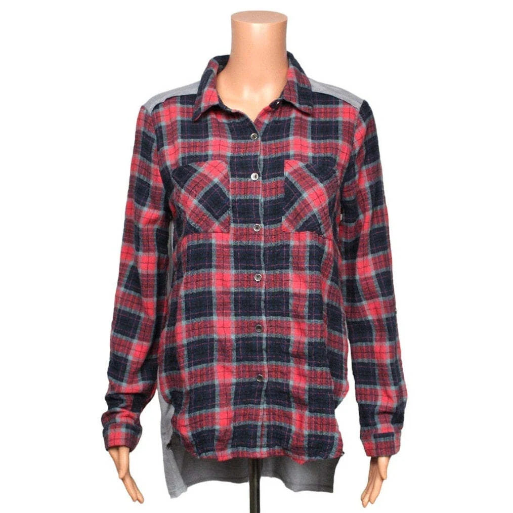 Hem & Thread Long Sleeve Button Up Shirt Women's Size Medium - Image 1