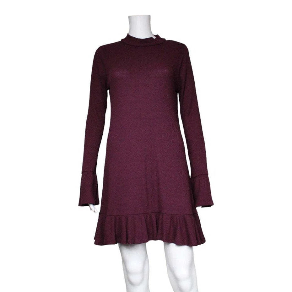 Express Long Sleeve Knee Length Dress Women Size Medium - Image 1