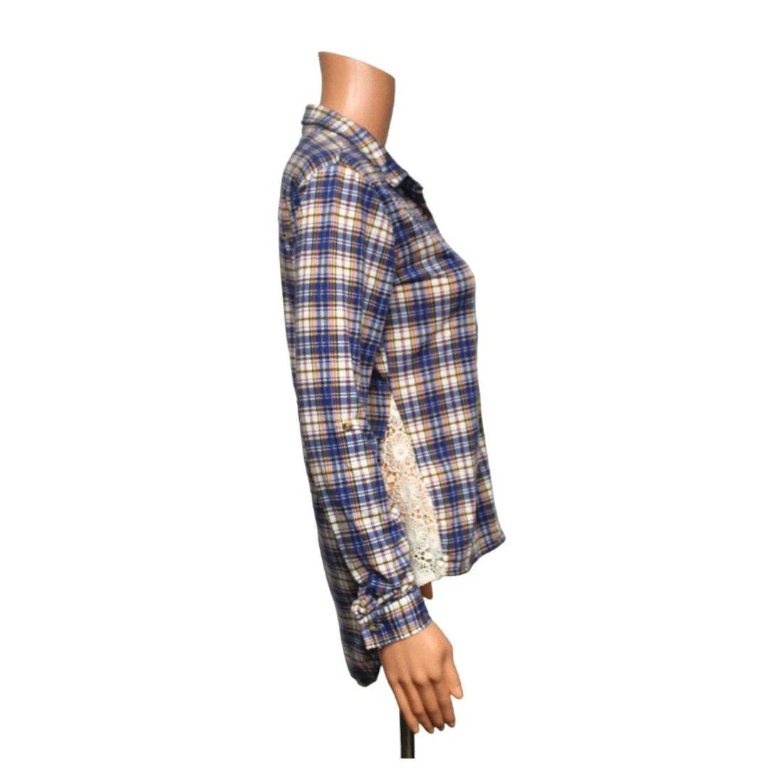 Passport Long Sleeve Button Up Shirt Women's Size Small - S / Blue - Image 2