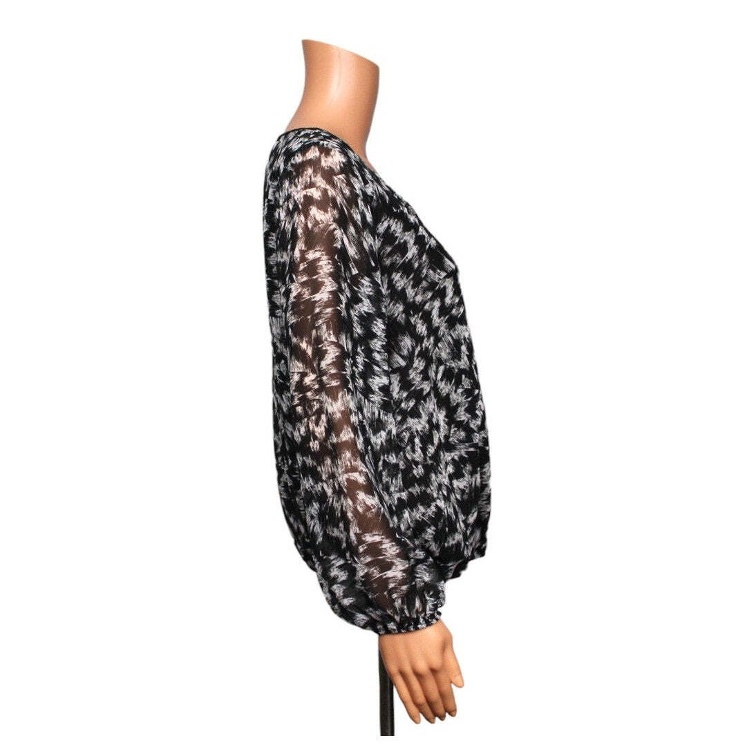 Vince Camuto Long Sleeve Wrap Top Women's Size Small - S / Black - Image 2