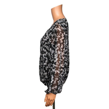 Vince Camuto Long Sleeve Wrap Top Women's Size Small - S / Black - Image 4