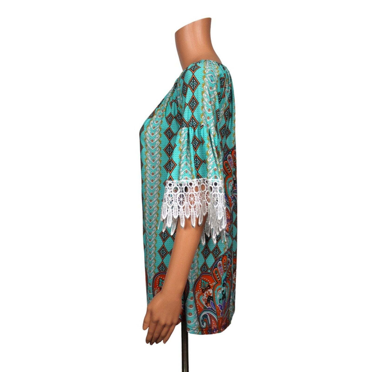 Win Win 3/4 Sleeve Tunic Top Women's Size S/M - S / Turquoise - Image 4