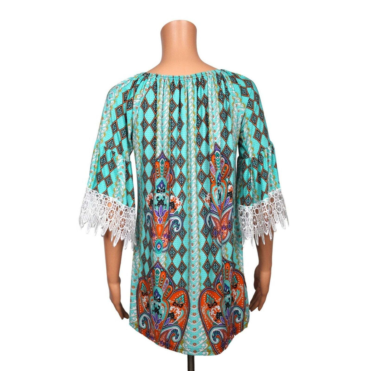 Win Win 3/4 Sleeve Tunic Top Women's Size S/M - S / Turquoise - Image 3