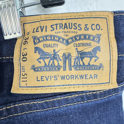 Levi Strauss & Co. Blue Straight Cut Jeans Men's Size 36x30 - 36 in. / Blue - Image 3