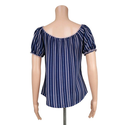 EAM Short Sleeve Top Women's Size Small - S / Navy - Image 3