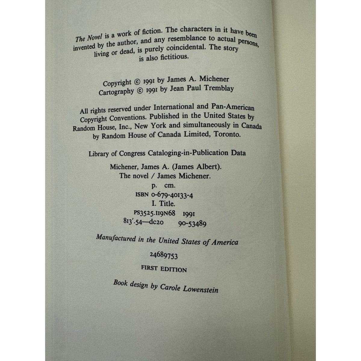 James A. Michener The Novel Hardcover Book - Image 8
