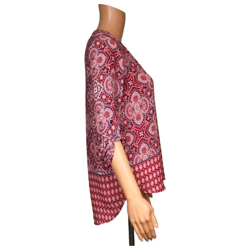 Pink Rose 3/4 Sleeve Sheer Top Women's Size XS - Image 4