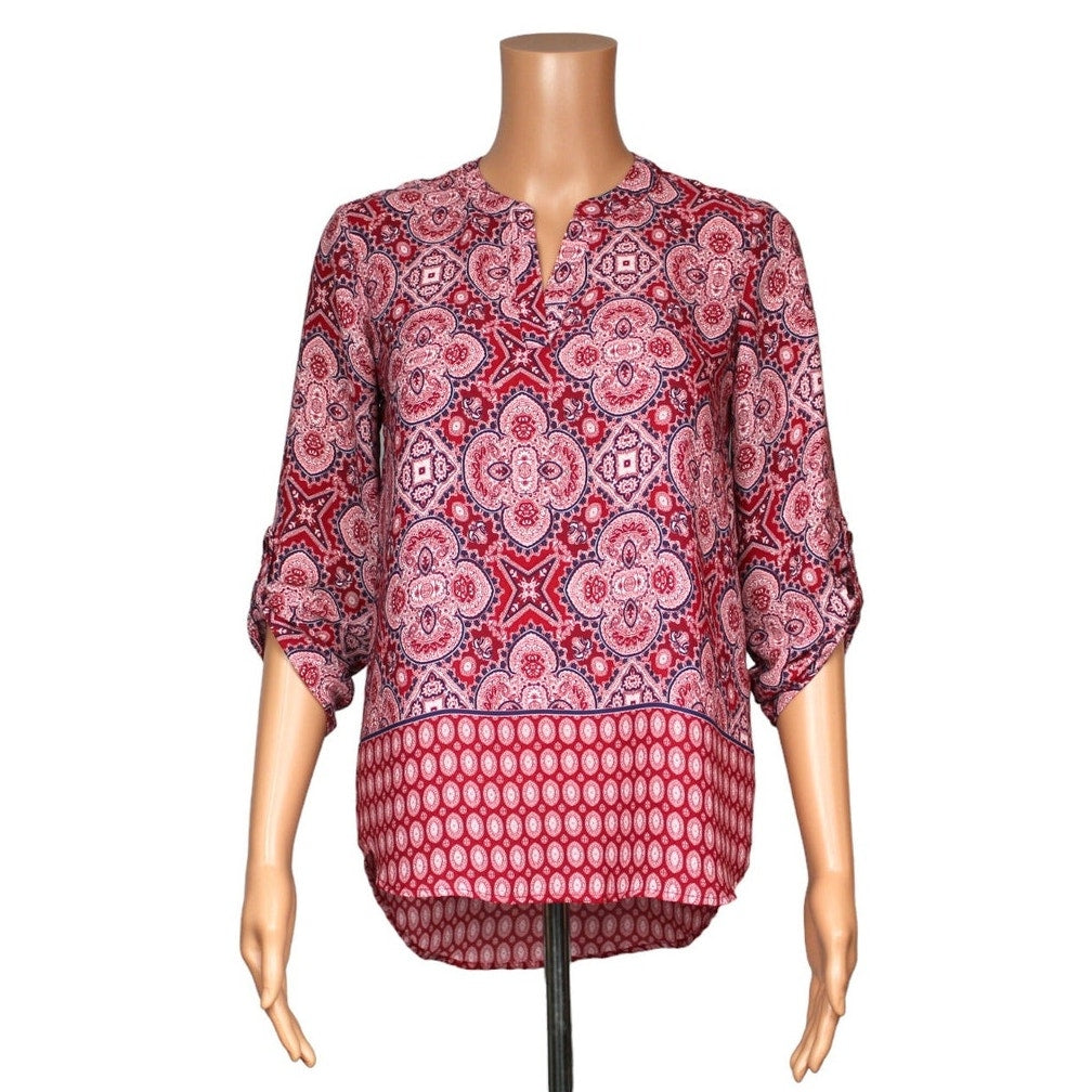 Pink Rose 3/4 Sleeve Sheer Top Women's Size XS - Image 1