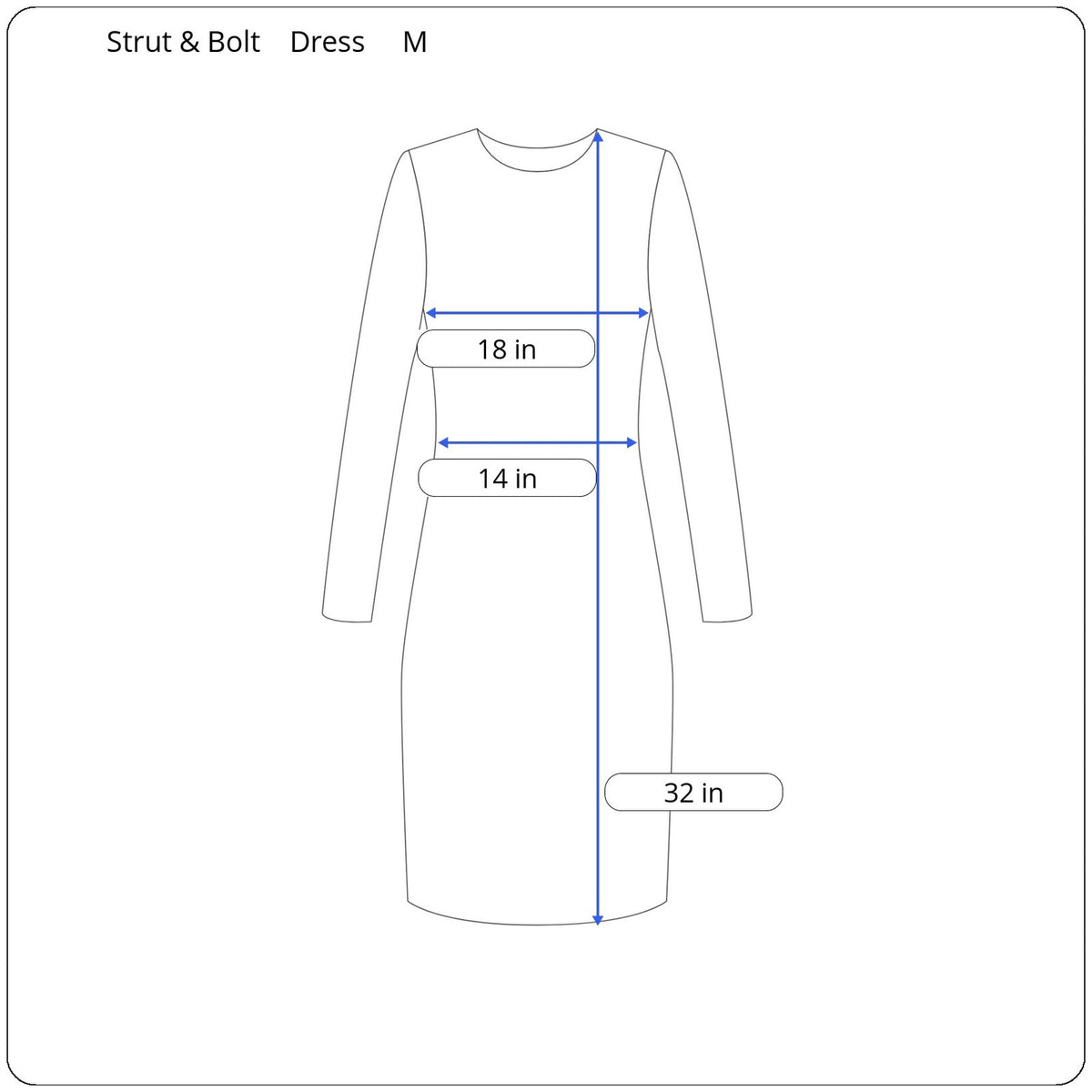 Strut & Bolt Long Sleeve Dress Women's Size Medium - Image 5