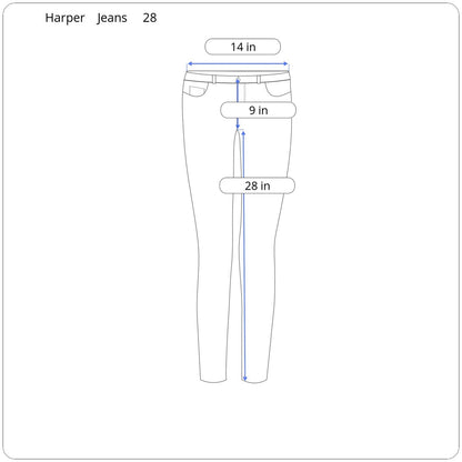 Harper Mid Rise Embroidered Skinny Jeans Women's Size 28" - Image 5