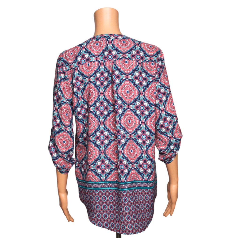Pink Rose 3/4 Sleeve Sheer Top Women's Size Medium - Image 3
