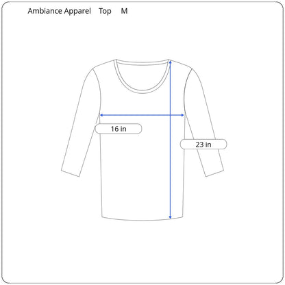 Ambiance Apparel 3/4 Sleeve Top Women's Size Medium - Image 5
