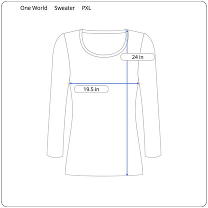 One World Long Sleeve Sweater Women's Size PXL - Image 5