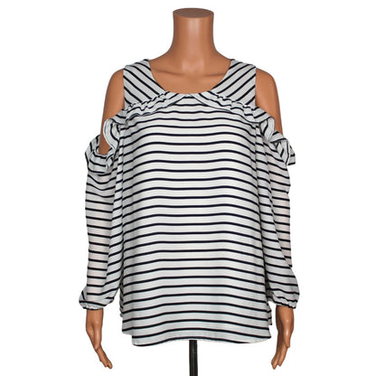 Maurices Long Sleeve Cold Shoulder Top Women's Size Large - Image 1