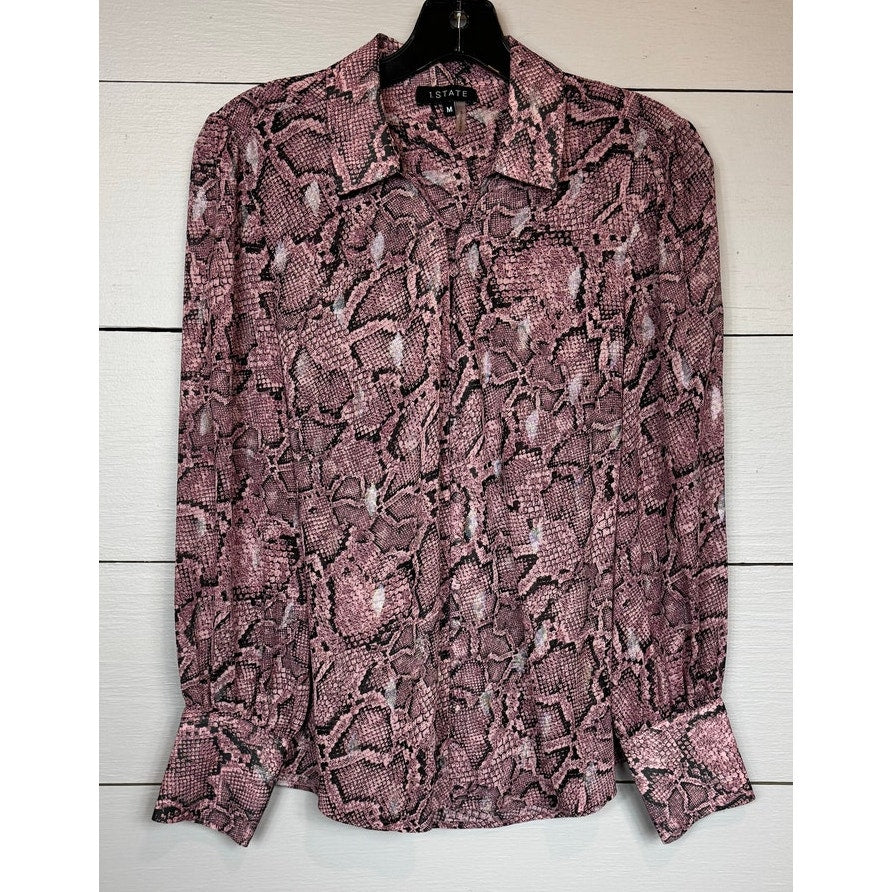 1. State Long Sleeve Sheer Blouse Women's Size Medium - Image 1
