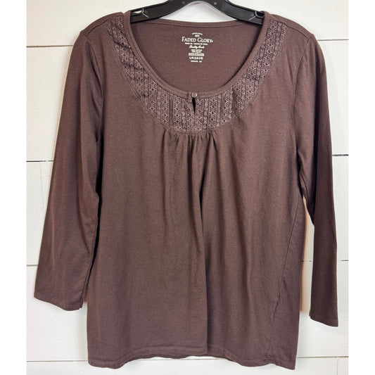 Faded Glory 3/4 Sleeve Top Women's Size Large - Image 1