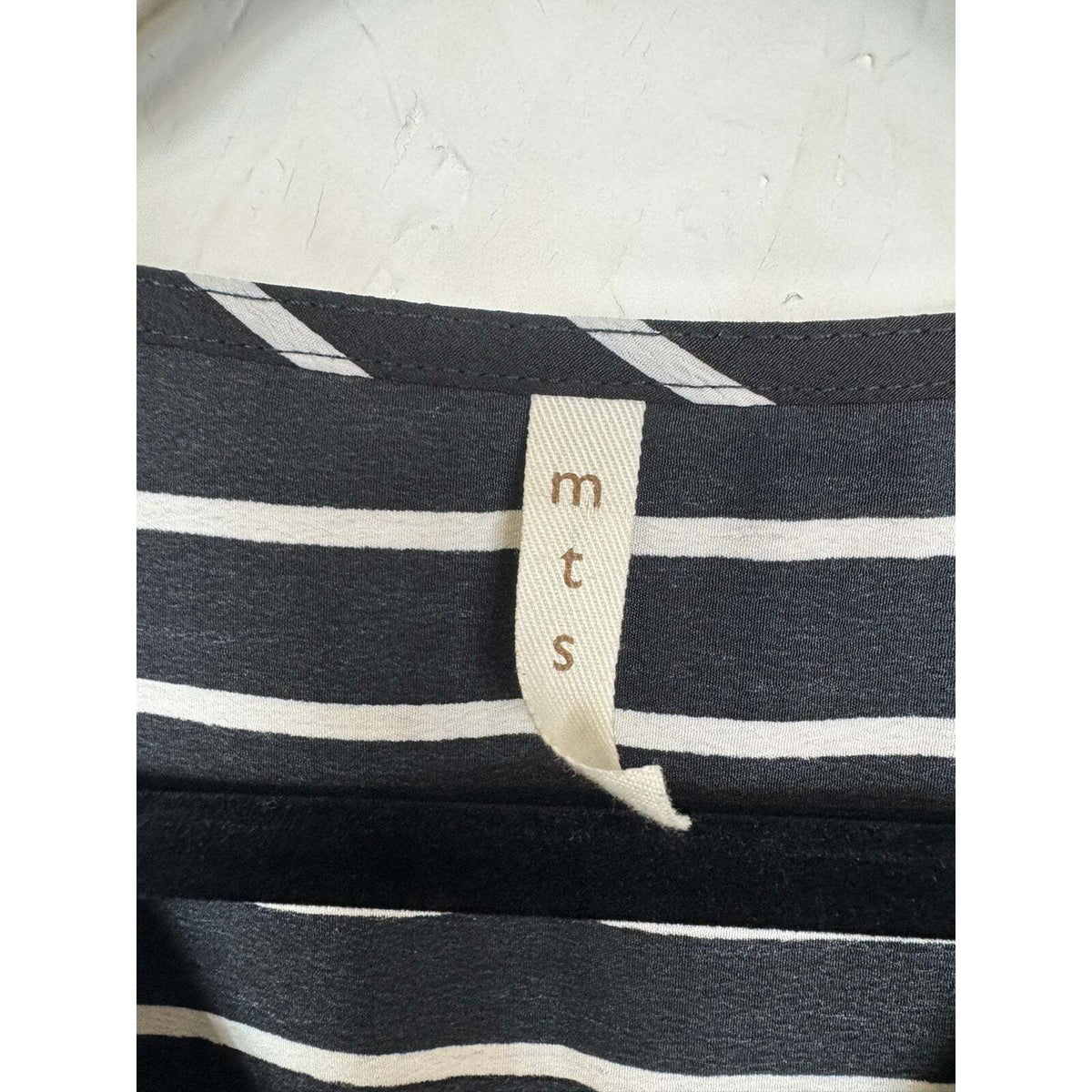 Mts Black and White Short Sleeve Blouse Women's Size Medium - Image 3