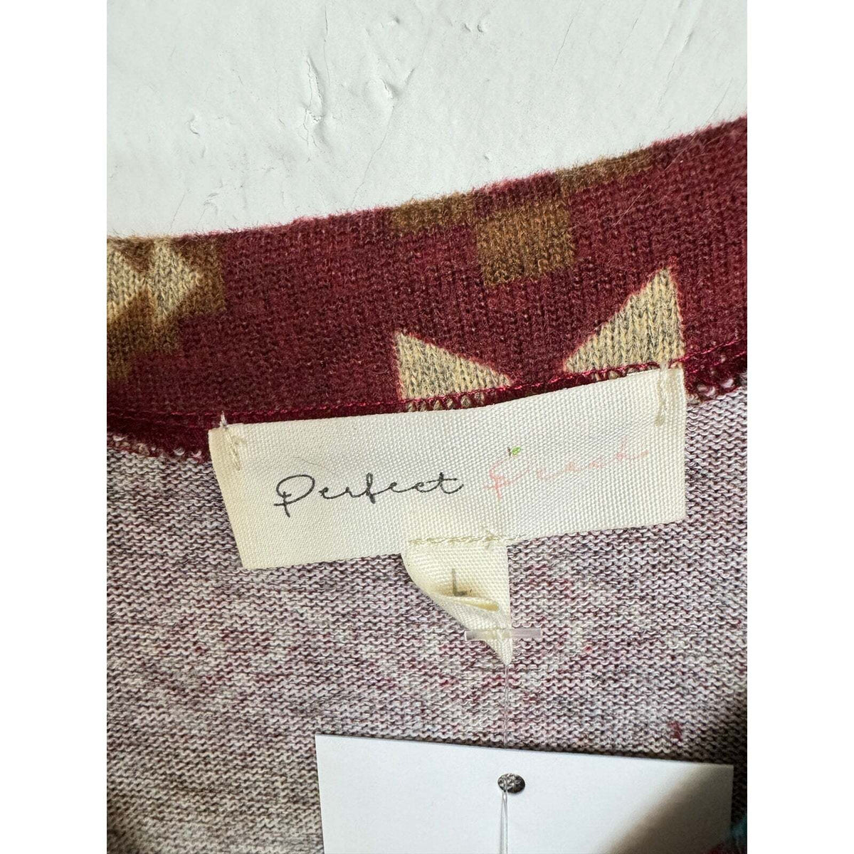 Perfect Peach Large Long Sleeve Sweater Blouse - Image 3