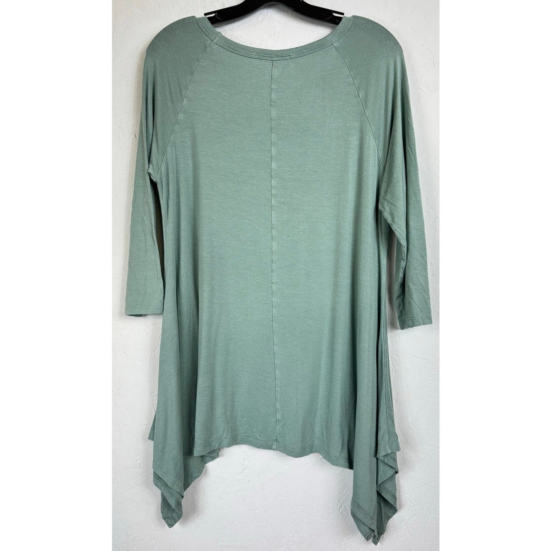 Not of This World Green Women's 3/4 Sleeve Feather Blouse XL - Image 2