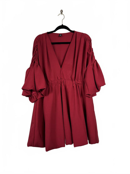 Shein 3/4 Sleeve Puffy Red Mini Dress Women's Size 1XL - Image 1