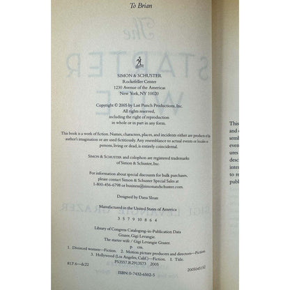 The Starter Wife by Gigi Levangie Grazer (Hardcover) - Image 8