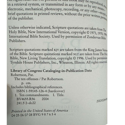 The Ten Offenses by Pat Robertson (Hardcover) - Image 7