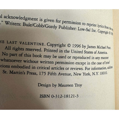 The Last Valentine by James Michael Pratt (Hardcover) - Image 7