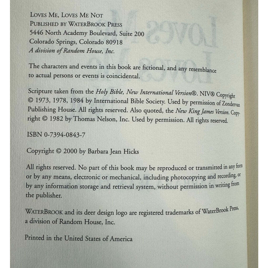 Loves Me, Loves Me Not by Barbara Jean Hicks (Hardcover) - Image 7