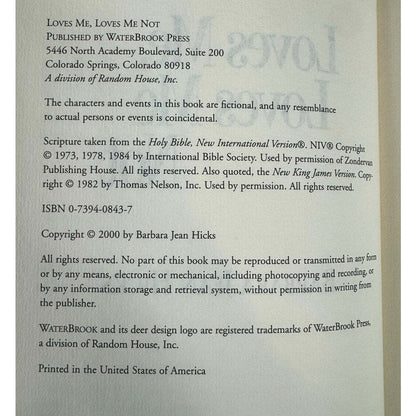 Loves Me, Loves Me Not by Barbara Jean Hicks (Hardcover) - Image 7