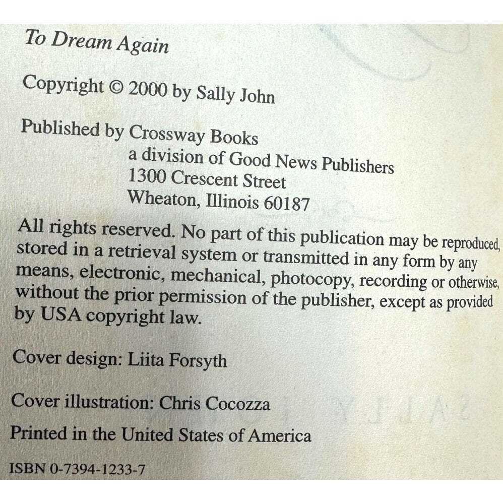 To Dream Again by Sally John (Hardcover) - Image 8