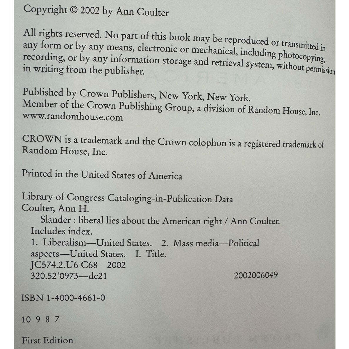 Slander: Liberal Lies About the American Right by Ann Coulter (Hardcover) - Image 8