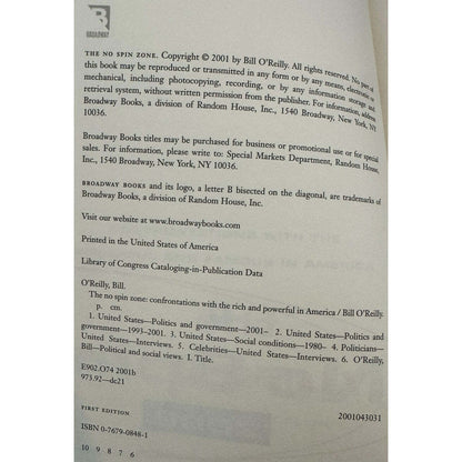 The No Spin Zone by Bill O'Reilly (Hardcover) - Image 7