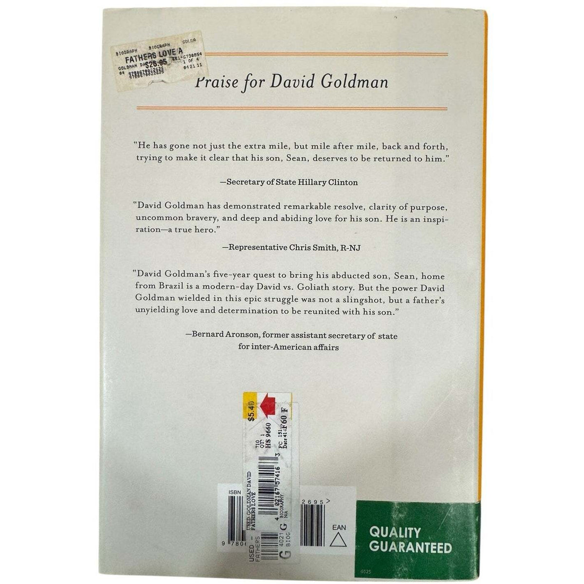 A Father's Love by David Goldman (Hardcover) - Image 2