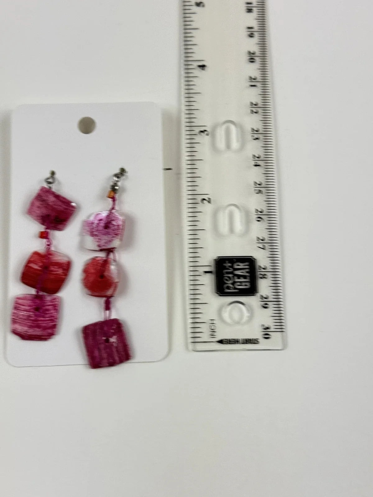 Fashion Jewelry Pink Square Shell String Beaded Women's Earrings - Pink - Image 2