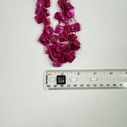Fashion Jewelry Pink Square Shell String Beaded Women's Statement Necklace - Pink - Image 3