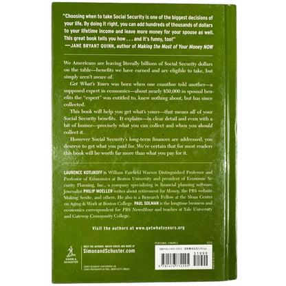 Get What's Yours by Laurence J. Kotlifkoff (Hardcover) - Image 2