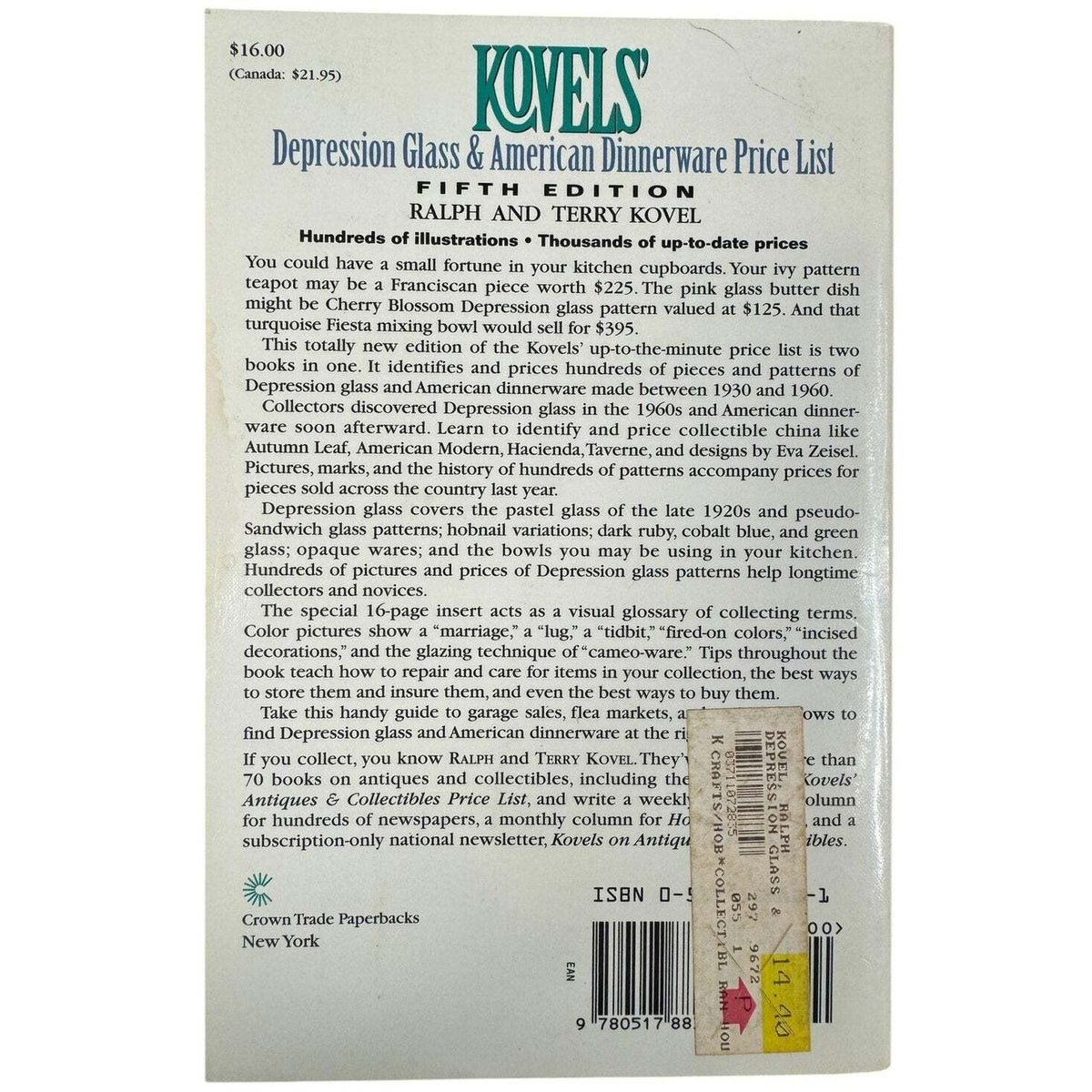 Kovels' Depression Glass & American Dinnerware by Kovel (Paperback) - Image 2