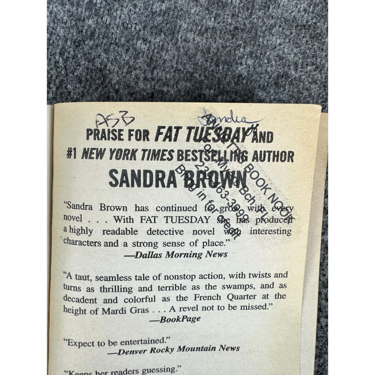 Fat Tuesday by Sandra Brown (Paperback) - Image 7