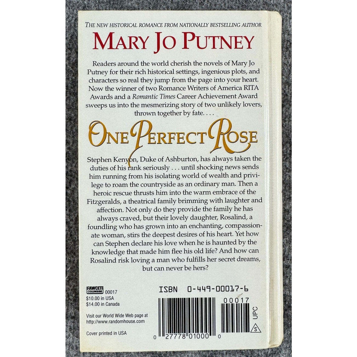 One Perfect Rose by Mary Jo Putney (Hardcover) - Image 2