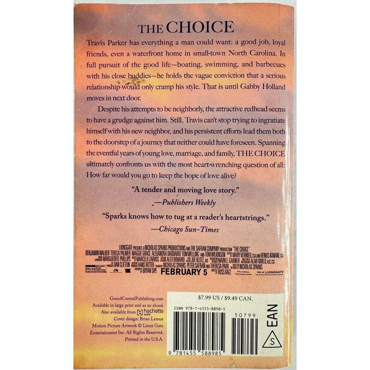 The Choice by Nicholas Sparks (Paperback) - Image 2