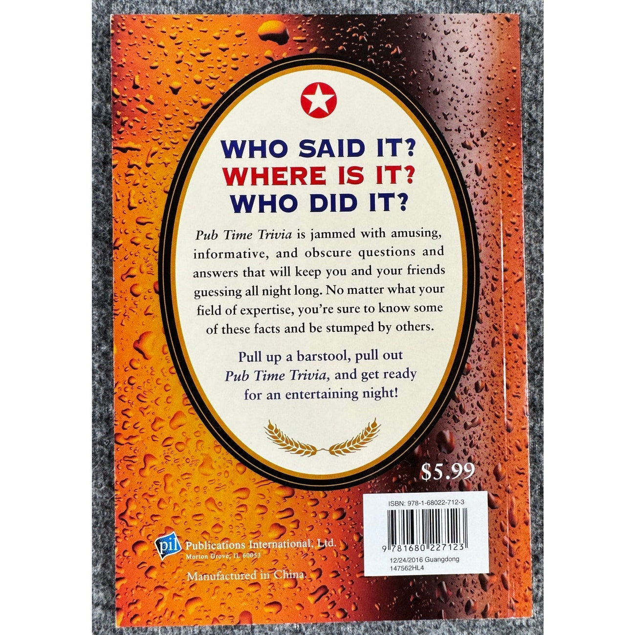 Pub Time Trivia by Publications International (Paperback)